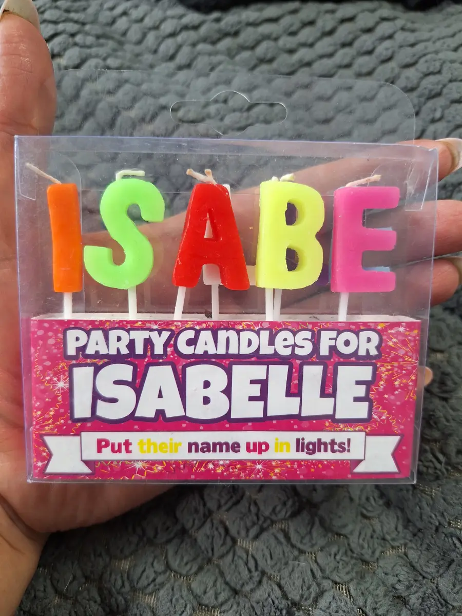 Isabelle Birthday Letter Candle Set New
