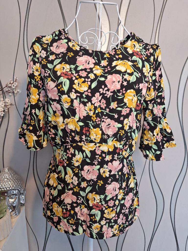 Warehouse Floral Peplum Top UK 12