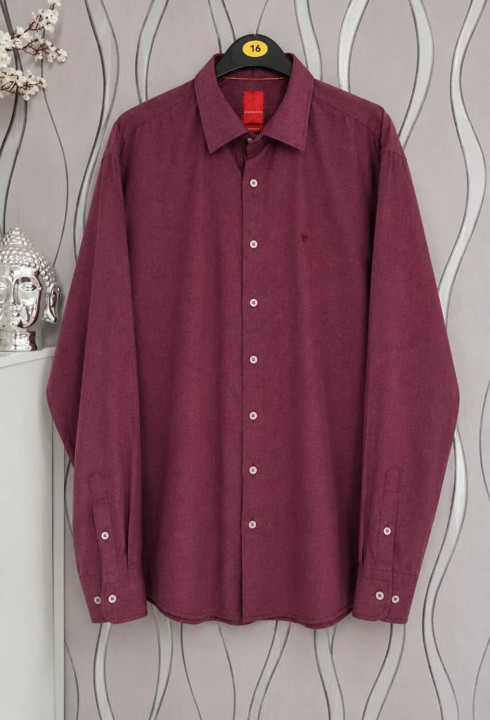 Benetti Men's Burgundy Long Sleeve Shirt Size L Smart Casual