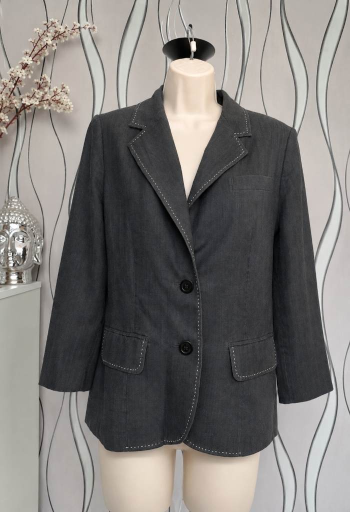 Zara Grey Blazer Jacket UK 12-14