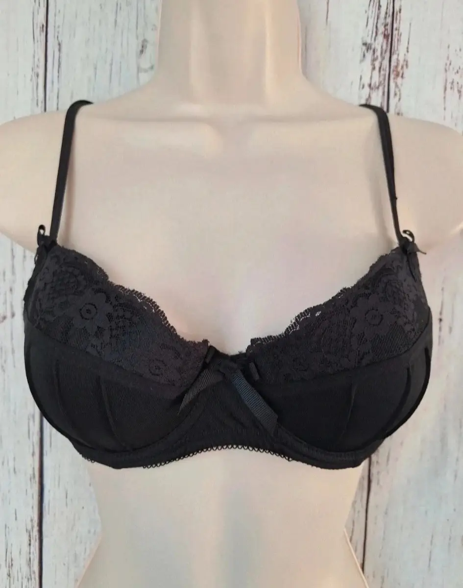 No Secret Black Lace Bra 36B