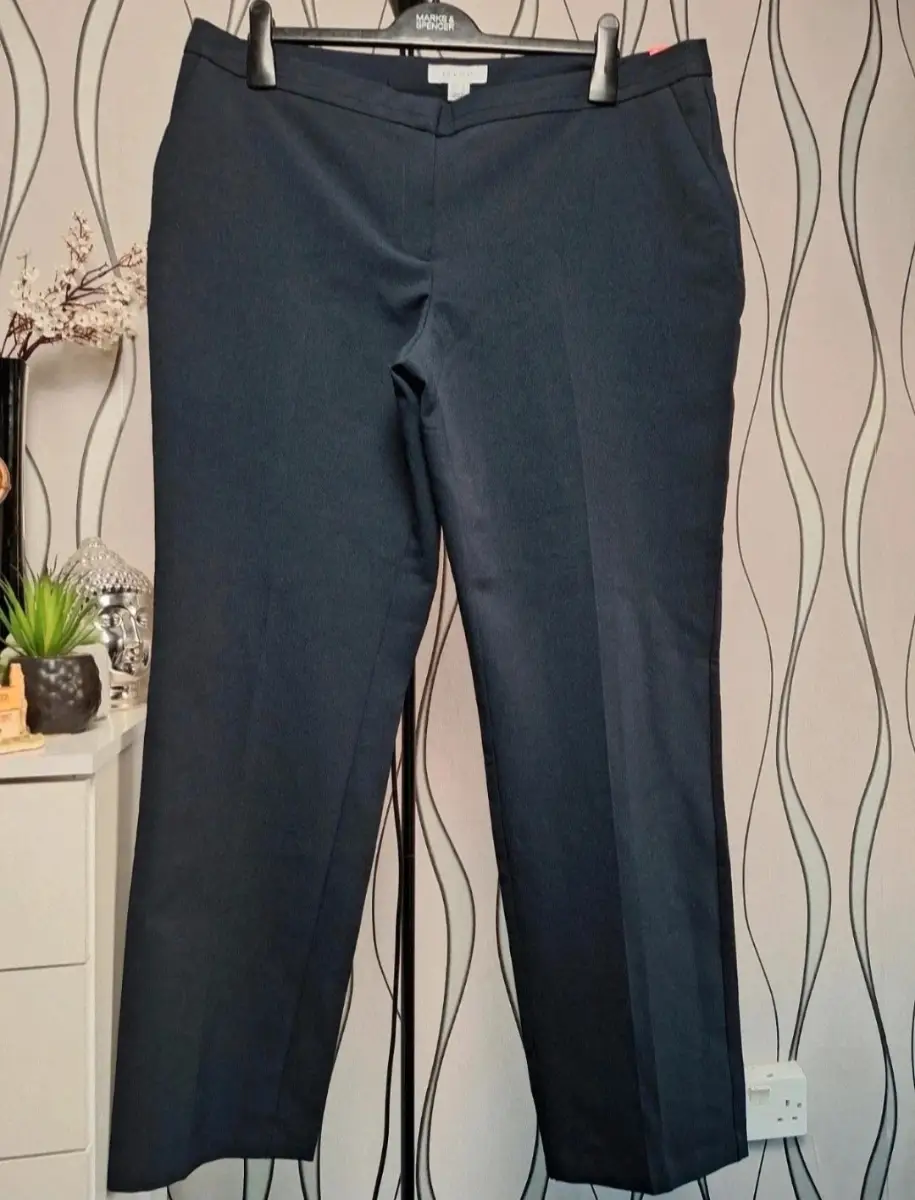 Primark Navy Tailored Straight Leg Trousers UK 18