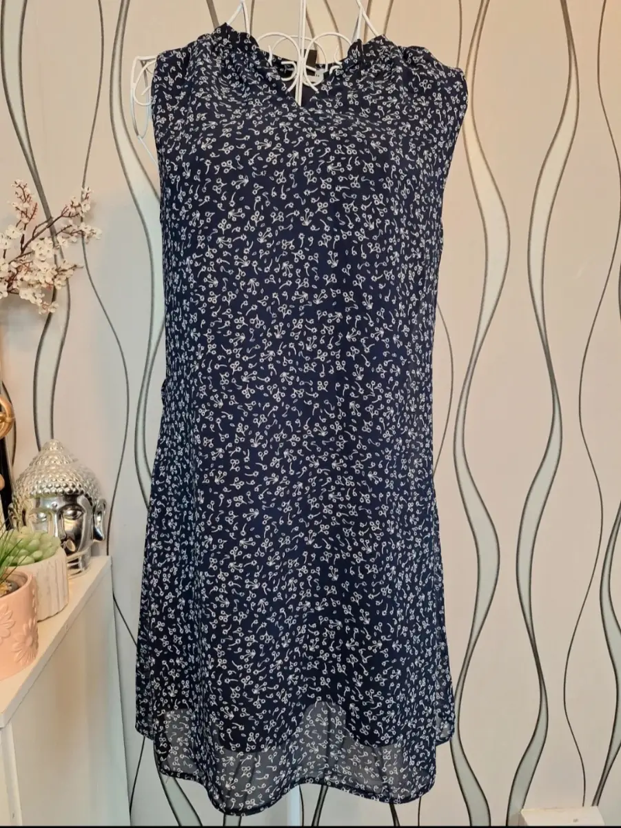 Atmosphere Navy Floral Sleeveless Dress UK 10 EU 38