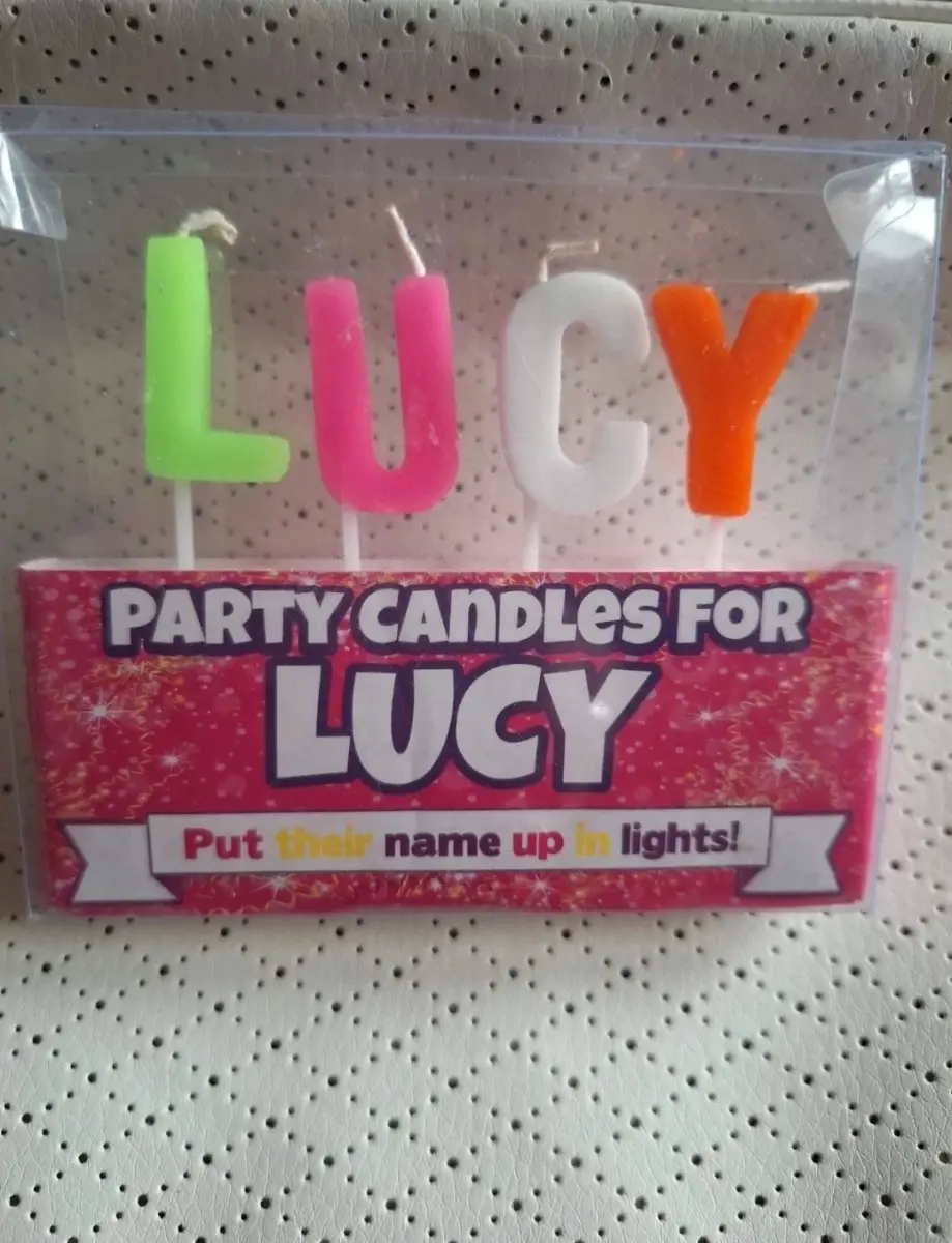 Perfect Moment Lucy Birthday Letter Candles New Party Cake Decoration