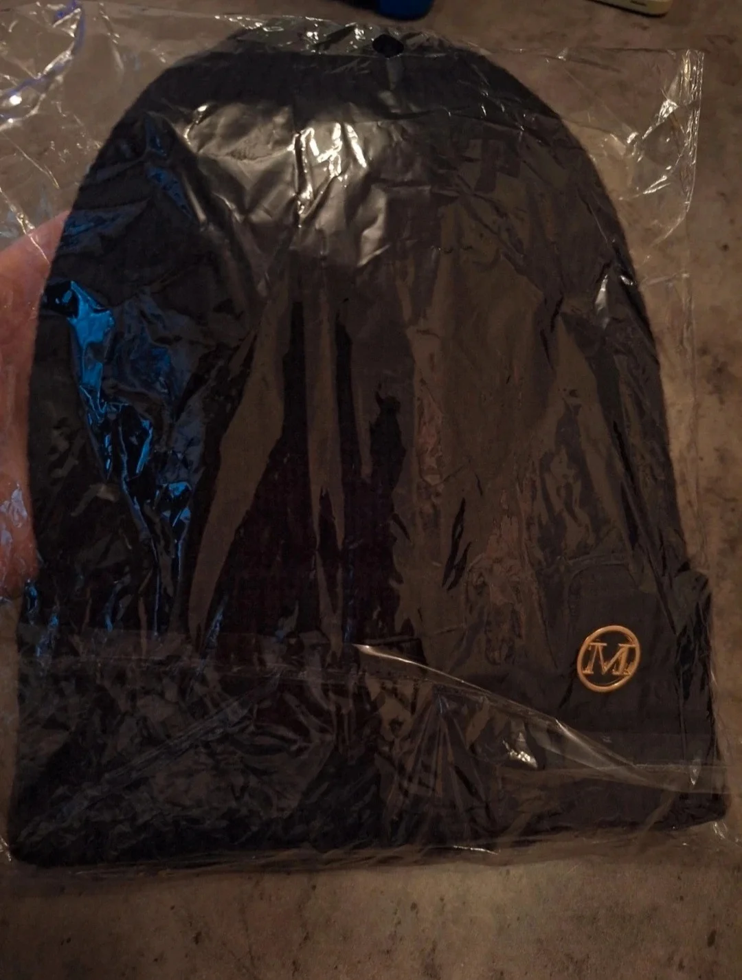 Black Knit Beanie Hat Fleece Lined Warm Winter One Size New