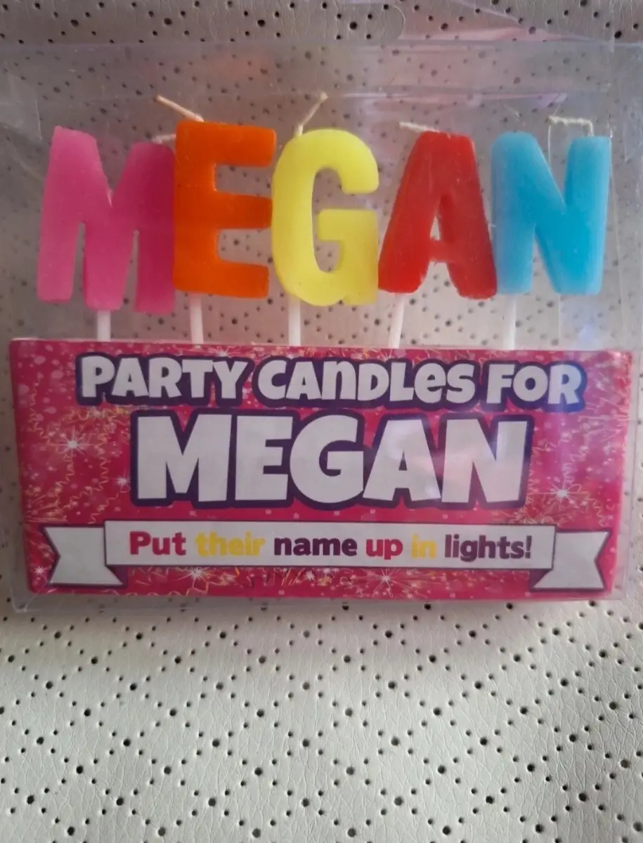 Perfect Moment Megan Birthday Letter Candles New Party Cake Decoration