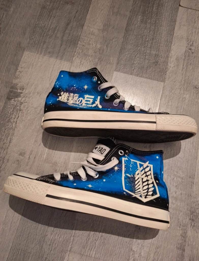 Fei Yao Anime High Top Trainers Blue Glow In The Dark UK 5 EU 38 Unisex