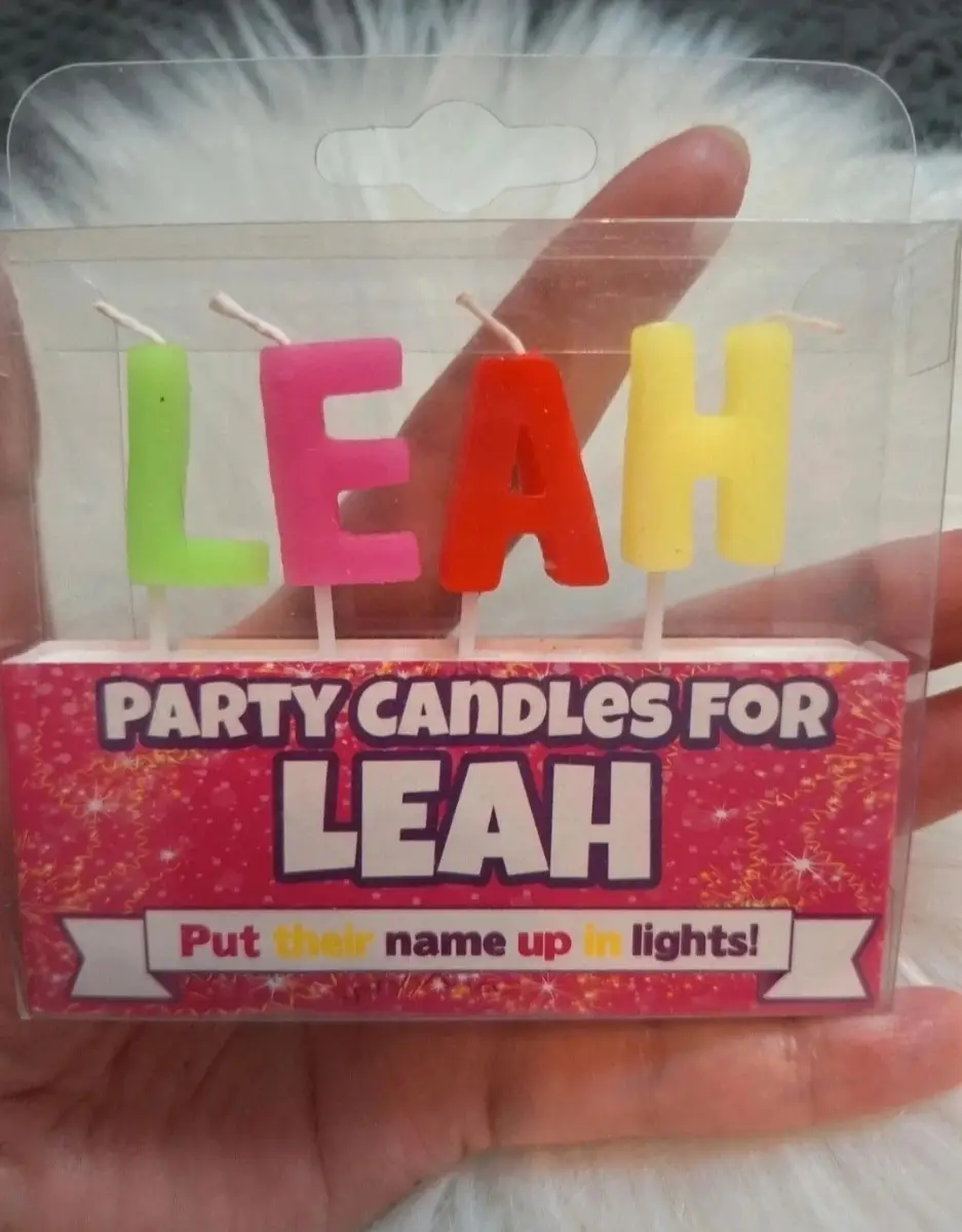 Perfect Moment Birthday Candles – LEAH Name Letter Set – New