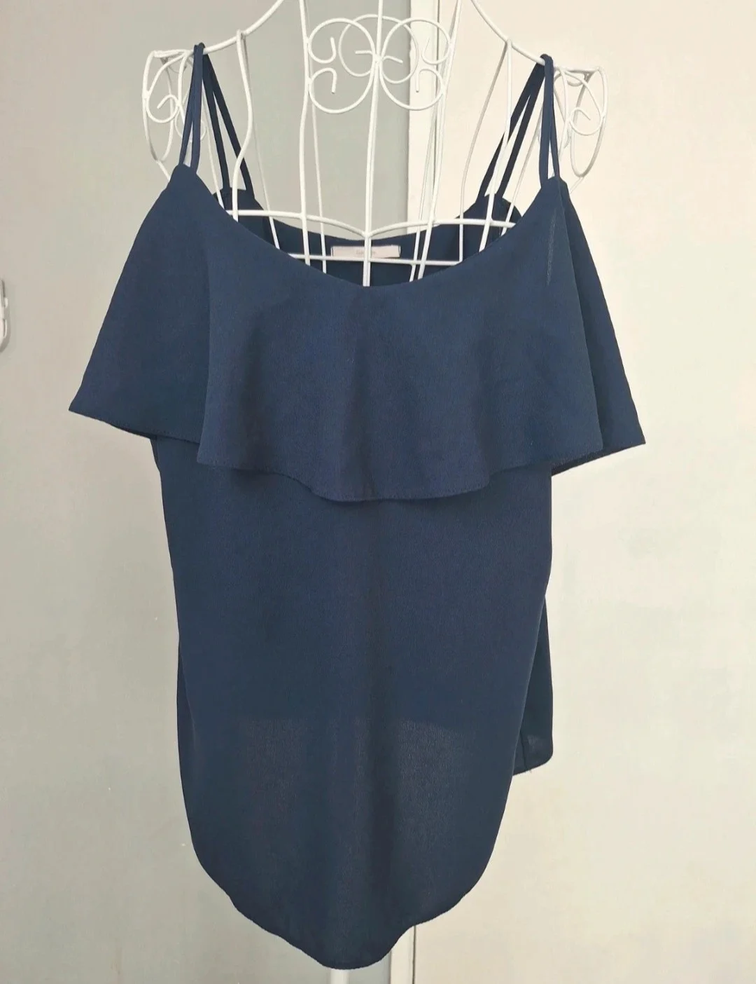 George Navy Frill Cami Top Strappy Lightweight UK 14