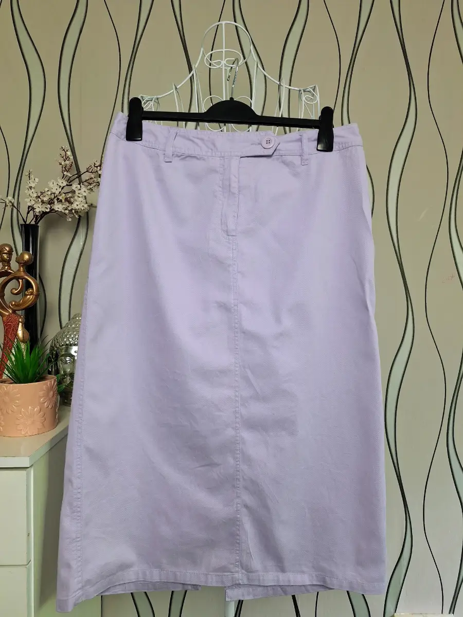 George Essentials Lilac Cotton Midi Skirt UK 16