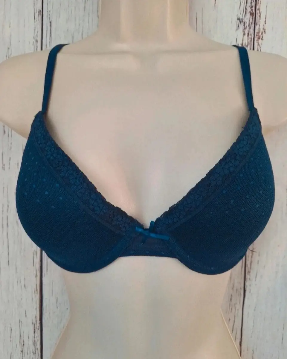 Secret Possessions Navy Lace Bra 34D Underwired Padded