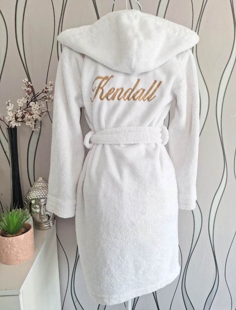 robes4you White Hooded Dressing Gown Kendall UK 10