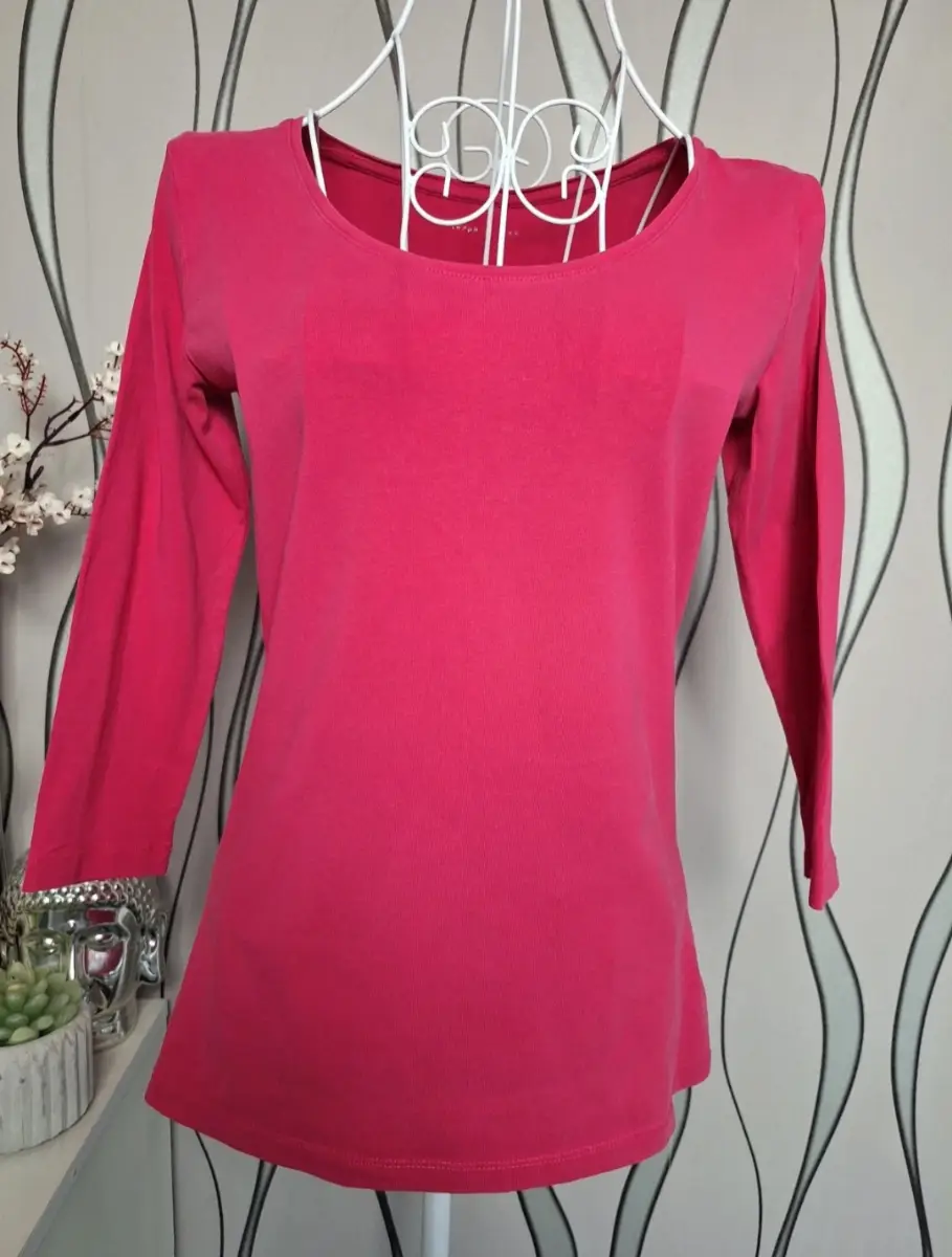 St Bernard Pink Stretch Cotton 3/4 Sleeve Top UK 12