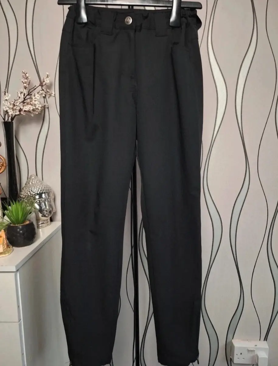 Crivit Black Stretch Zip Hem Trousers UK 10