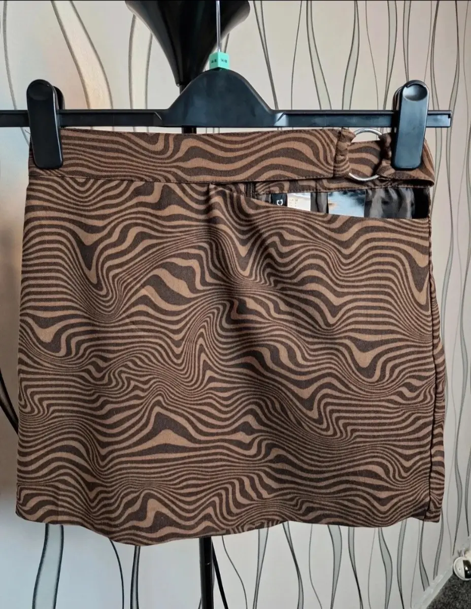 H&M Divided Zebra Print Mini Skirt UK 8