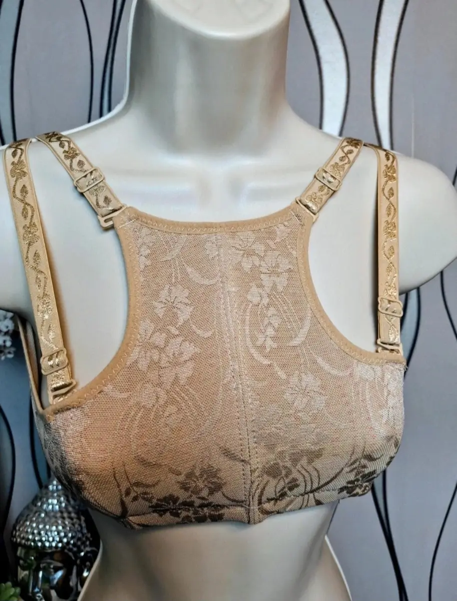 Beige Lace Full Coverage Bra XL Support Comfort