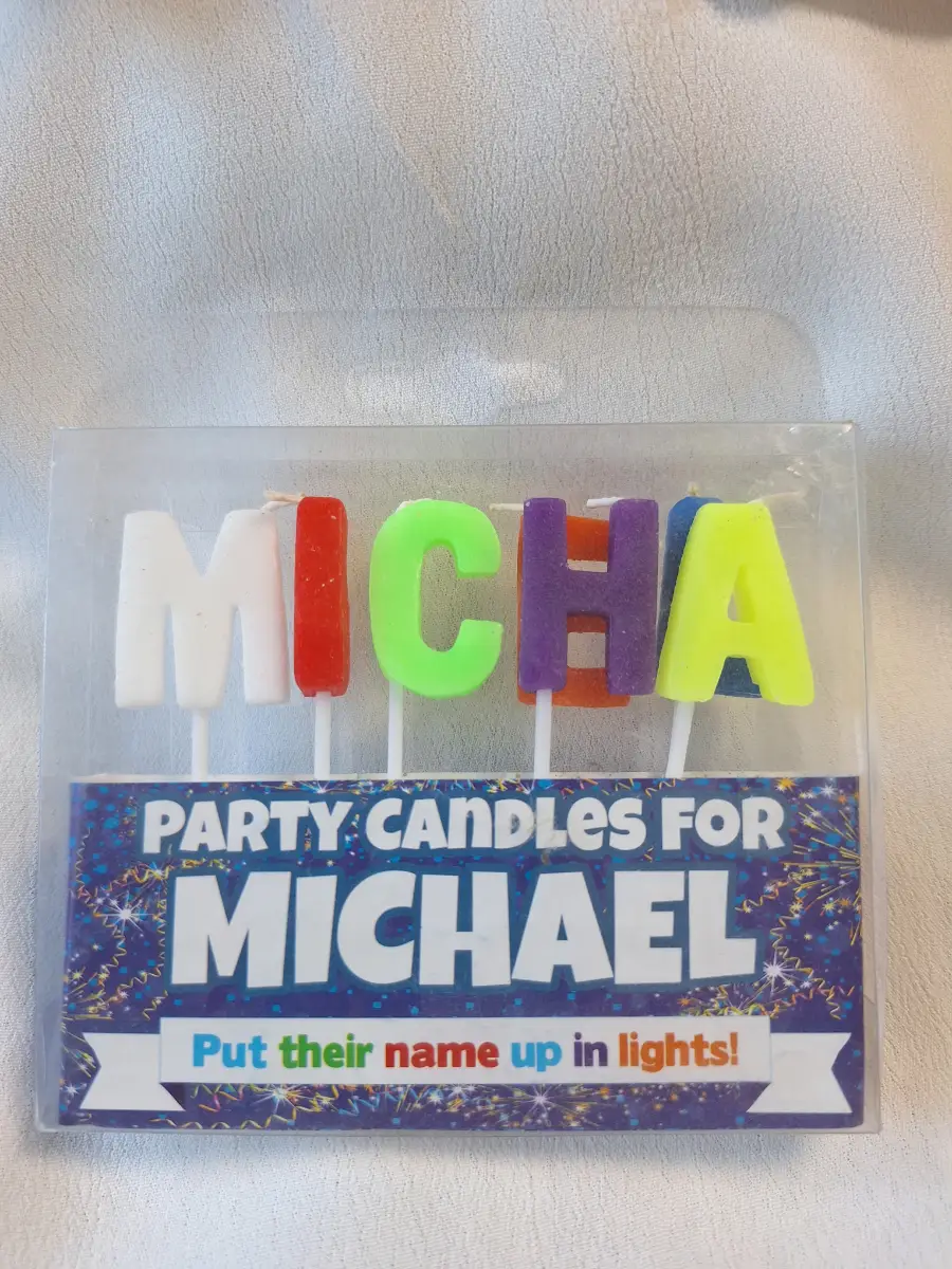New Michael Letter Birthday Cake Candle Set