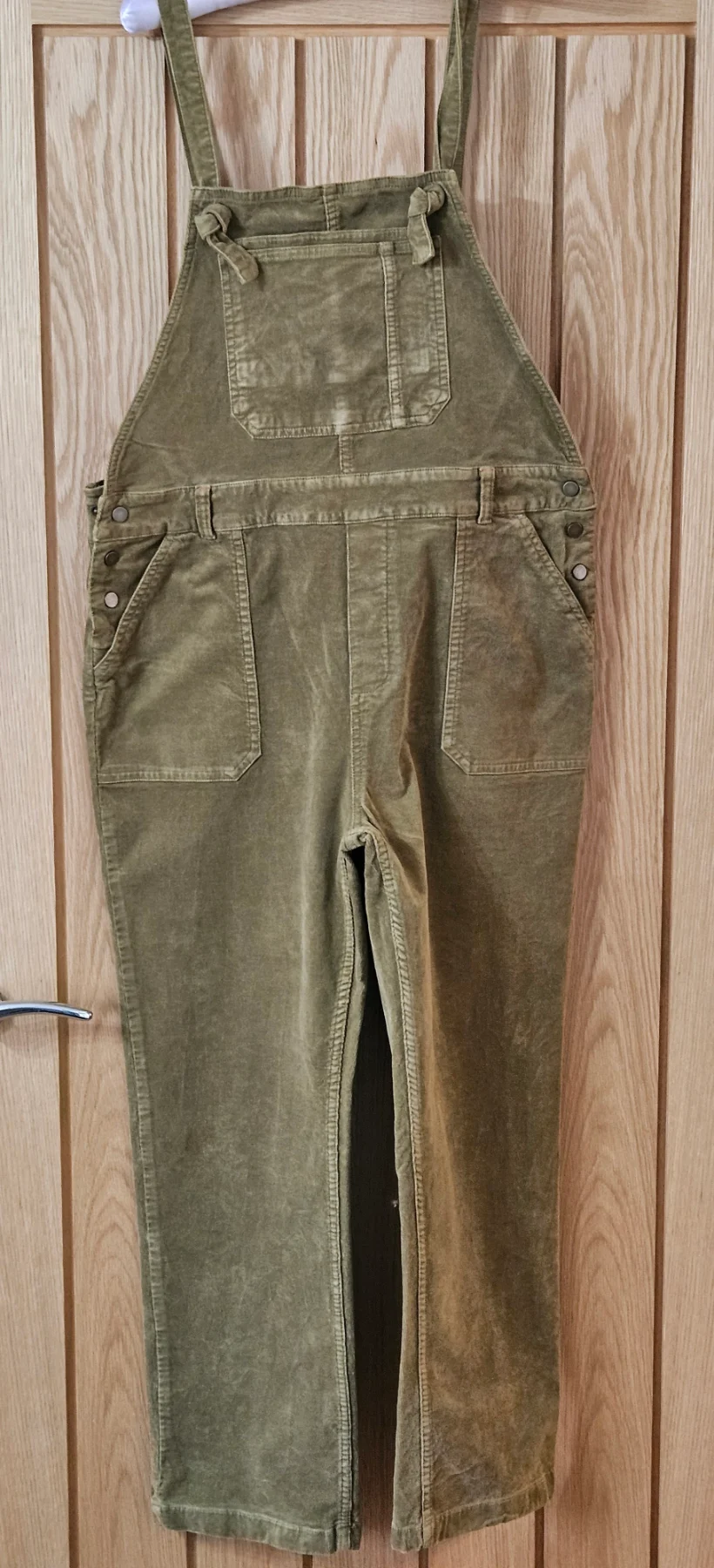 Fatface Corduroy Dungarees cropped Khaki size 12