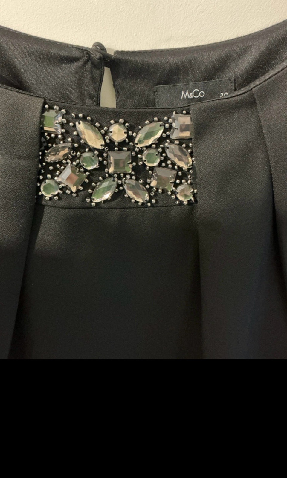 M&Co Black Jewelled Neck Dress Plus Size 20 (Fits 16-18-20) - Tried On Only!