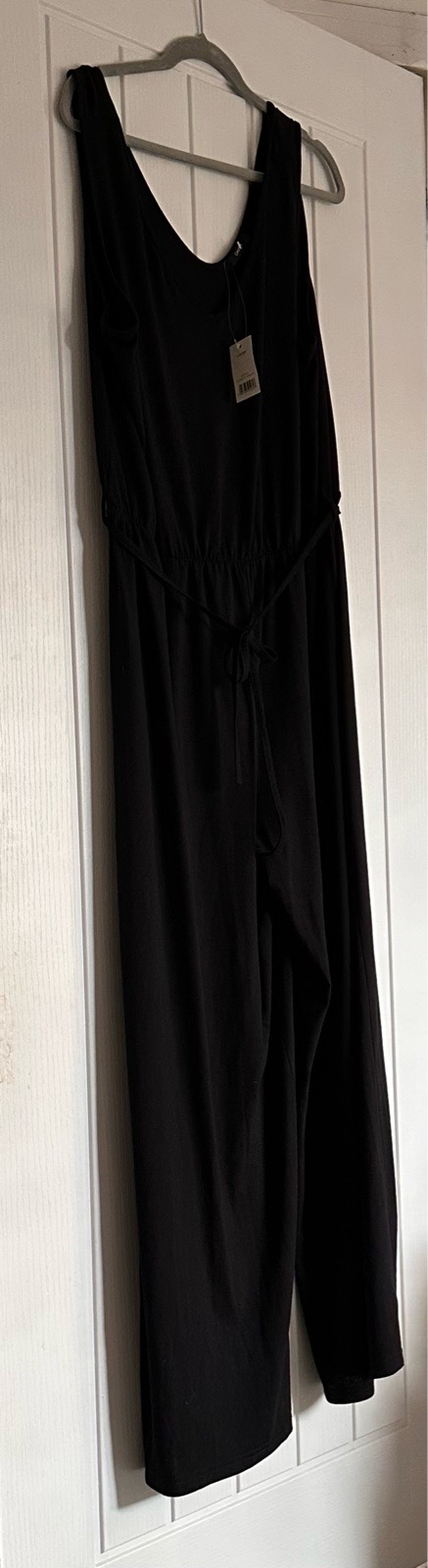 George at ASDA Black V-Neck Sleeveless Jersey Jumpsuit - Size XL (Fits UK 20-22) -
