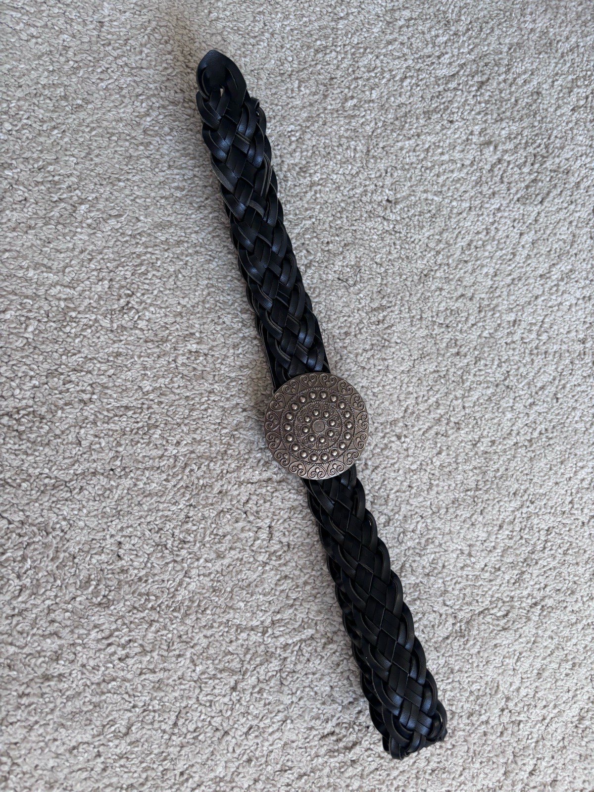 Western woven plaited boho belt with medallion hammered buckle, boho belt, festival upto 42”