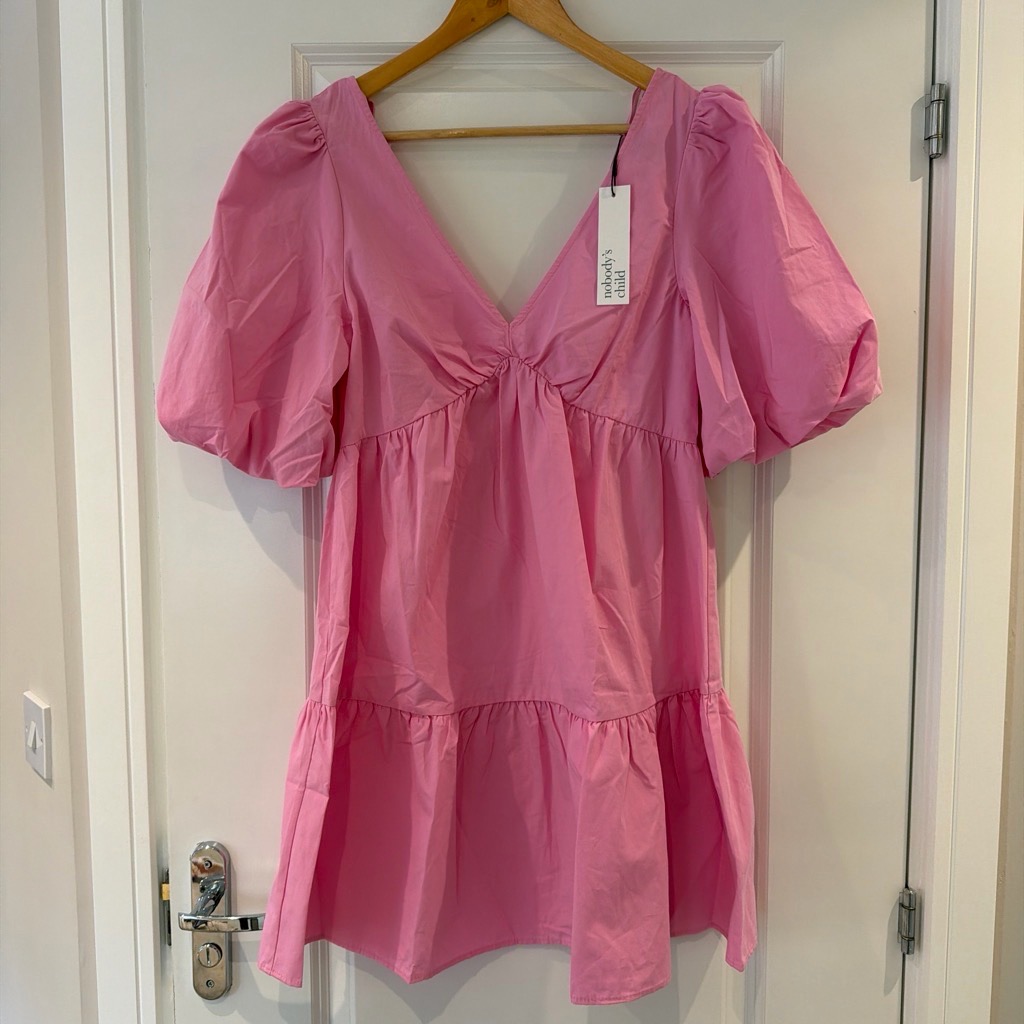 Nobody’s child Vienna puff ball sleeve mini dress pink