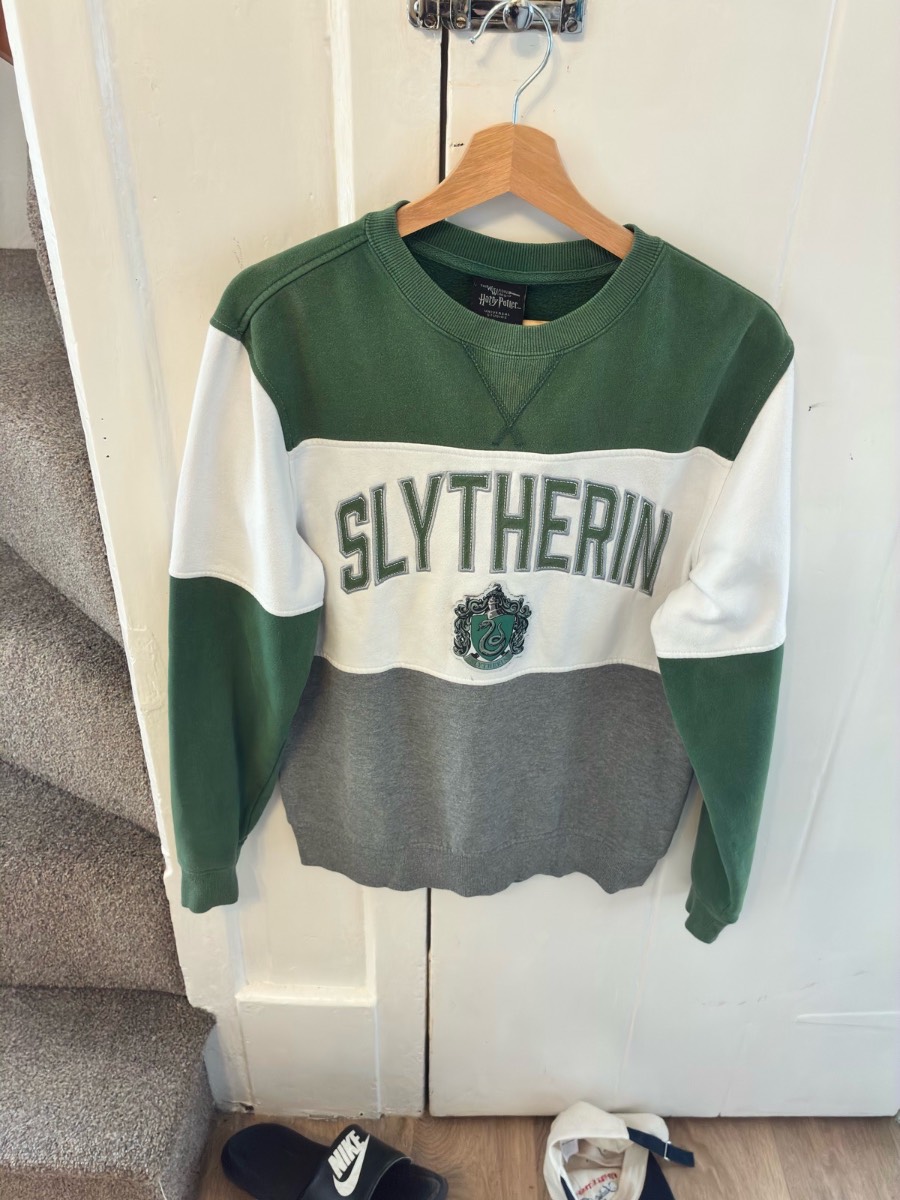 Harry Potter Slytherin Green Colour Block Sweatshirt Jumper Unisex