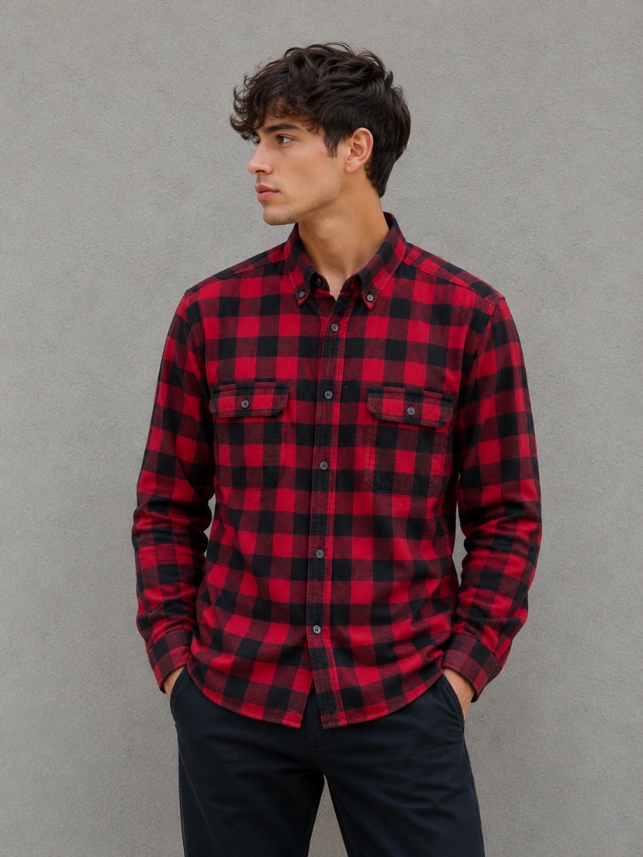 Men’s large lumberjack style checkered shirt