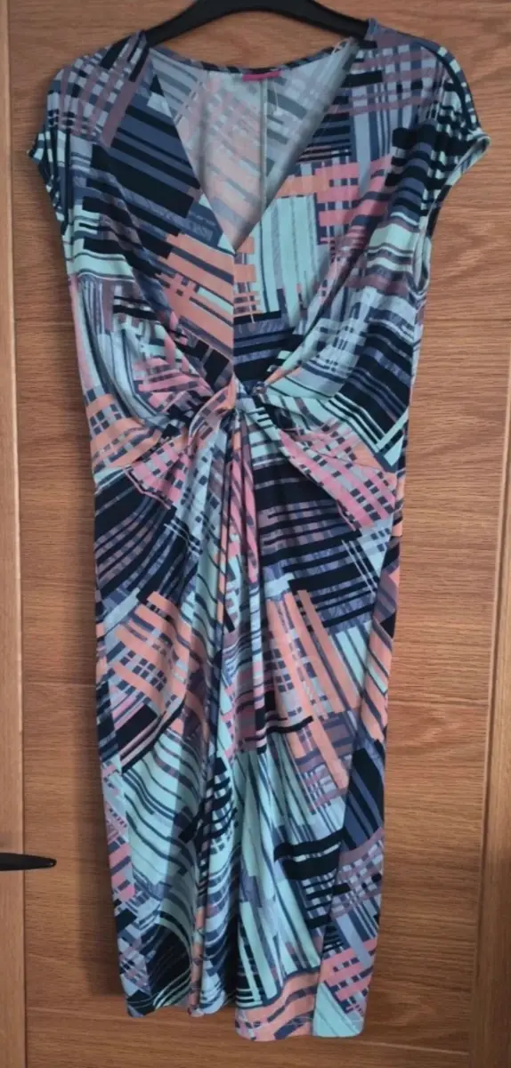 Ladies blue and pink geometric print dress. Size 12