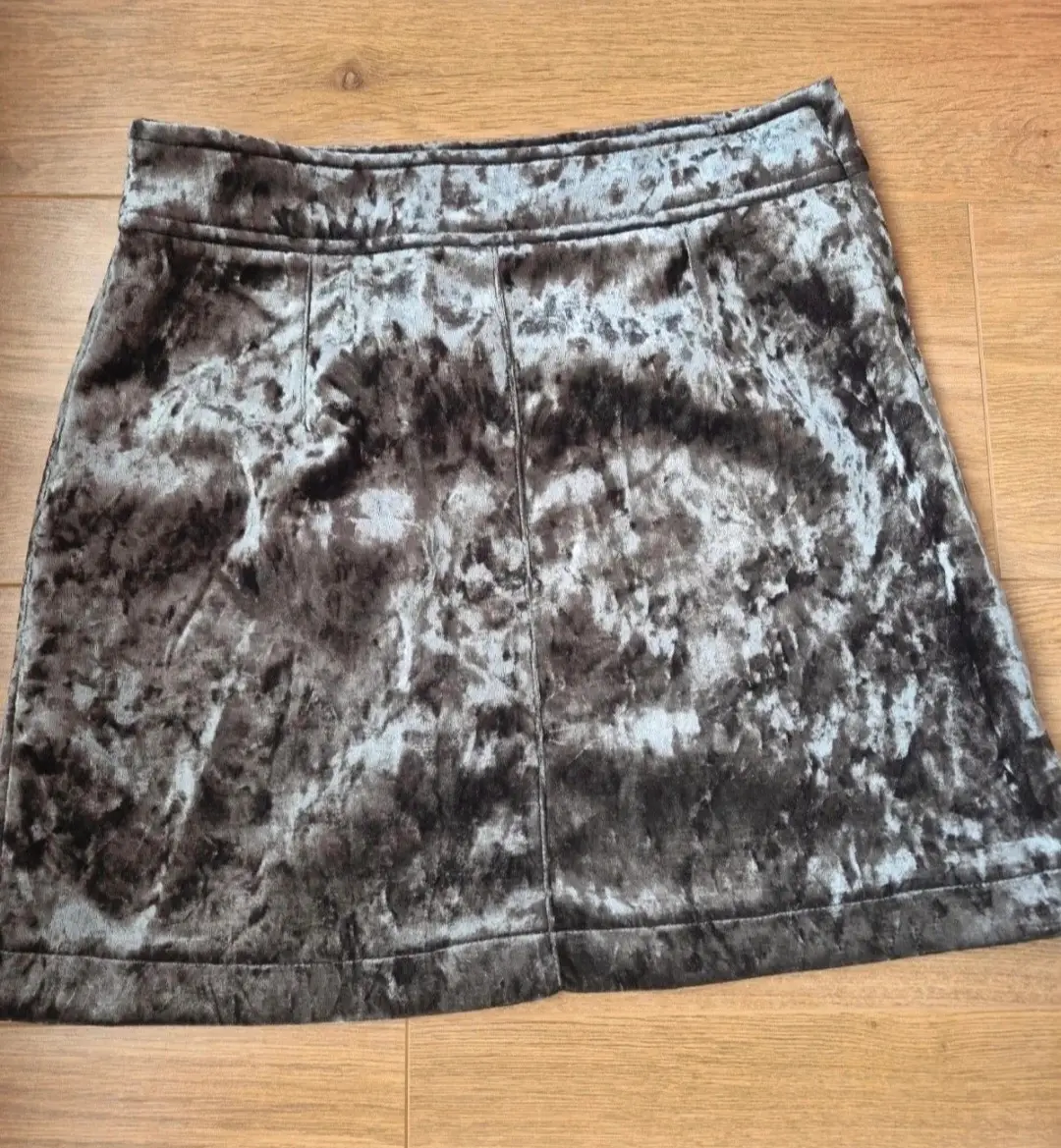 Crushed velvet mink colour mini skirt