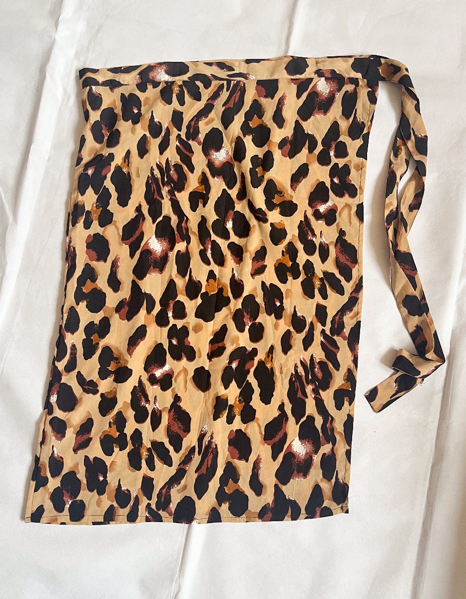 Leopard animal print sarong beach cover up size 8-10