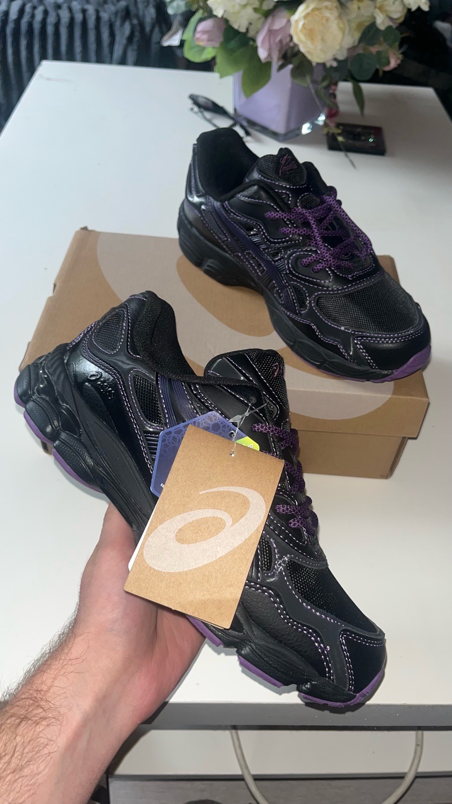 ASICS GEL-NYC Black/Purple Cushioned Low Top Trainers Mens UK 7.5 EU 42