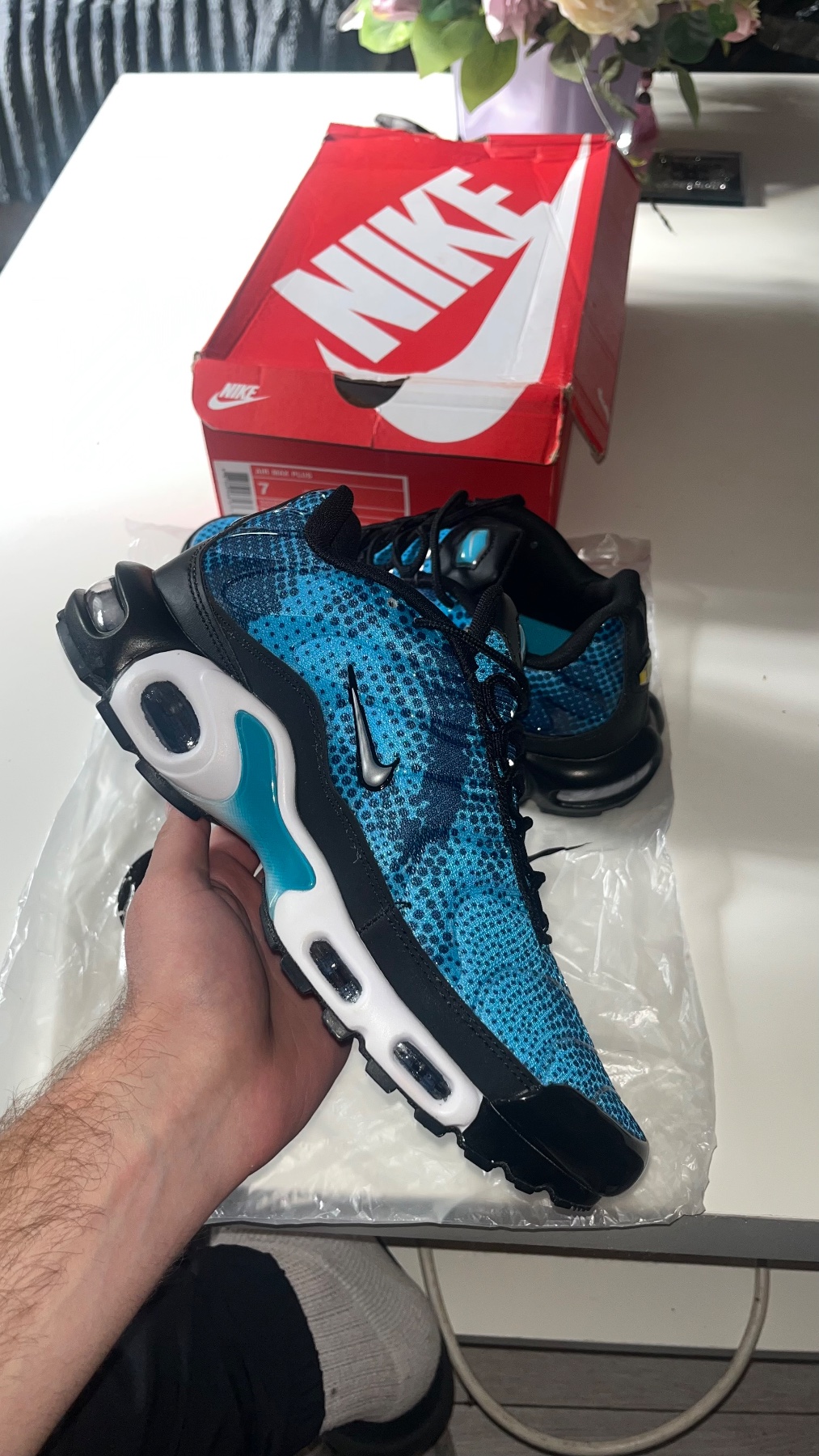 Nike Air Max Plus Blue/Black/White Low Top Trainers Mens UK 7 EU 40 US 8