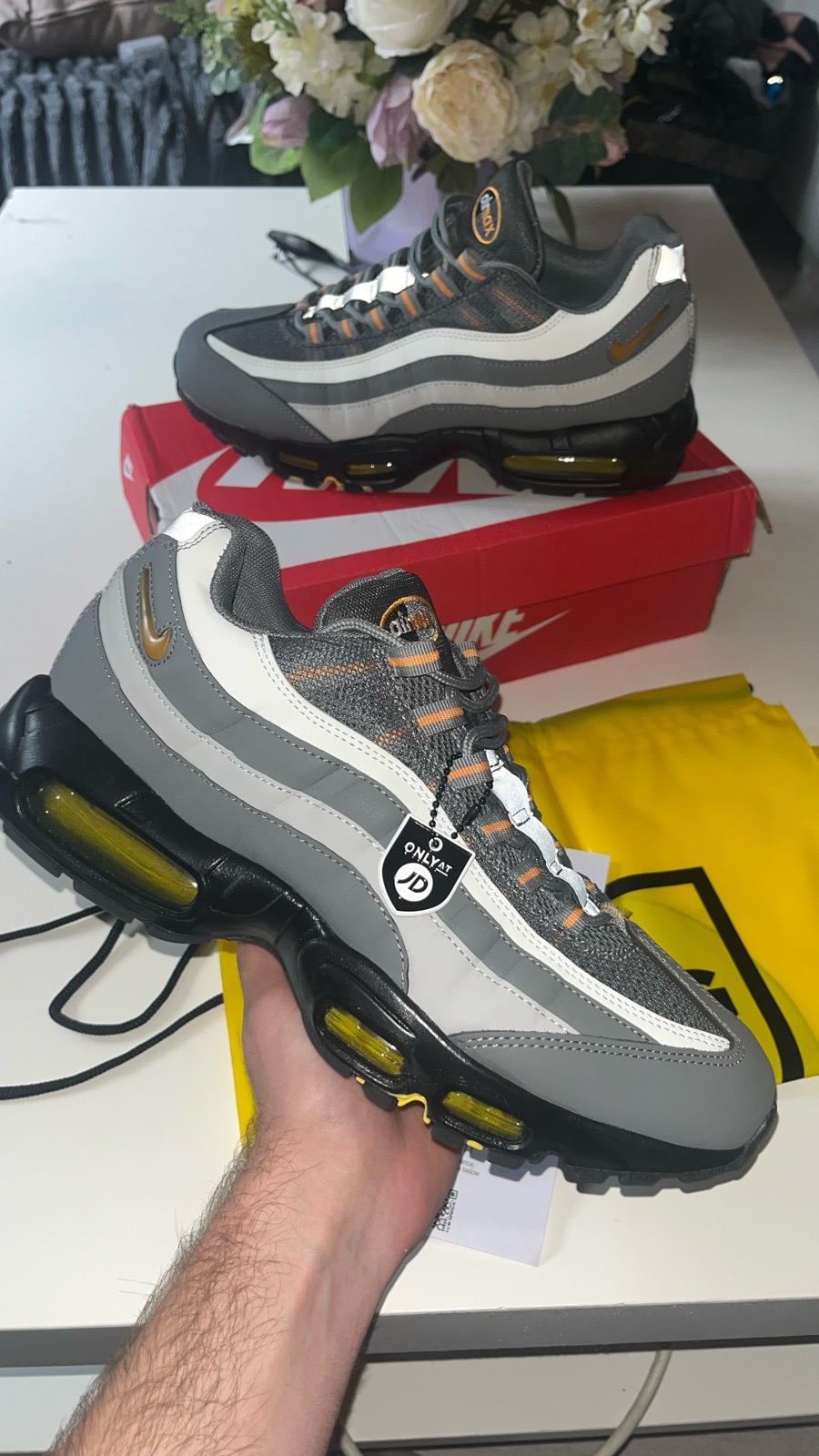 Nike Air Max 95 TT Grey/Black/White/Orange Low Top Trainers Mens UK 11