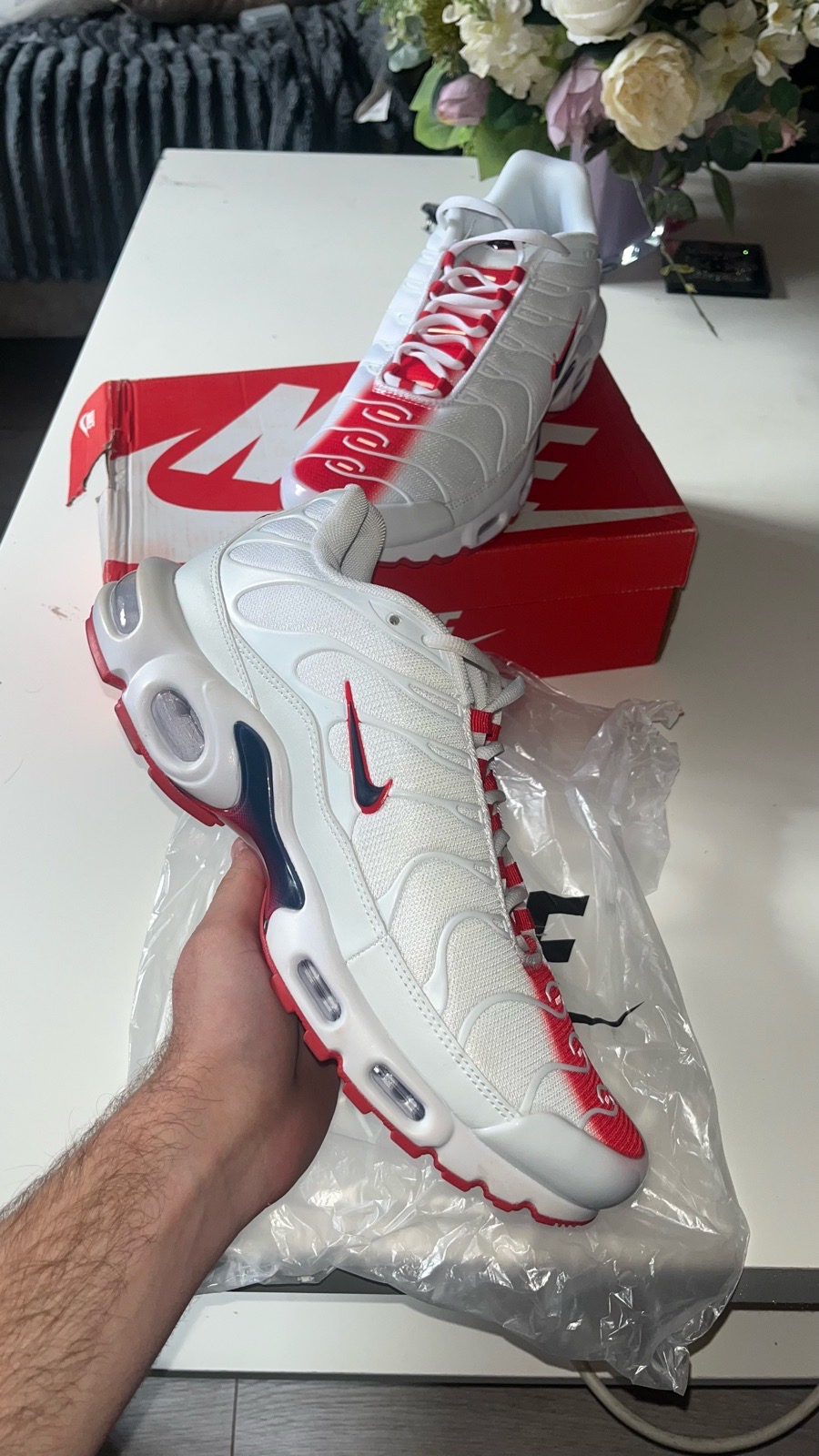 Nike Air Max Plus University Red Low Top Trainers Mens UK 12 EU 46 US 13