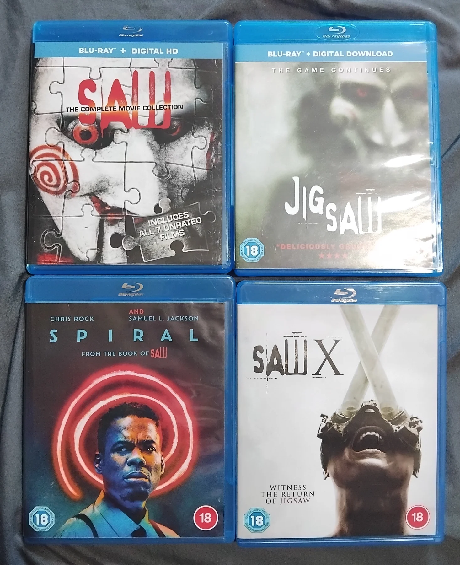 Saw complete collection. Blu ray