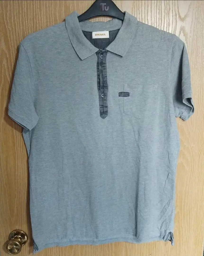 Mens diesel polo shirt. Grey. Size XL