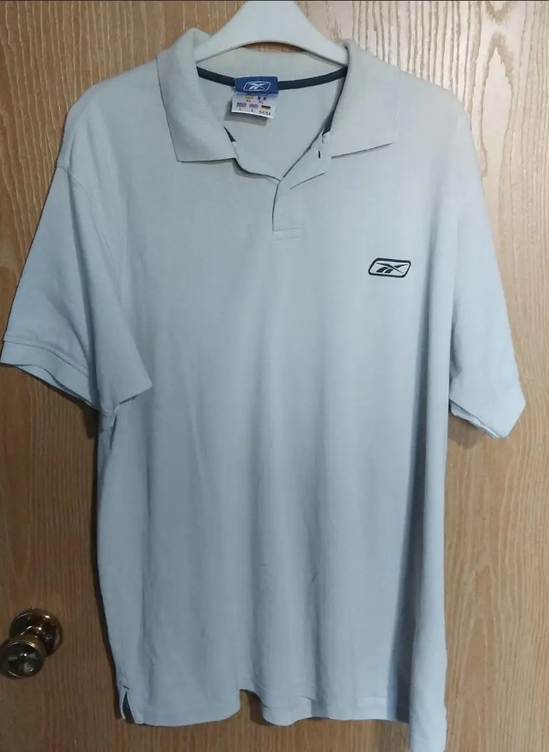 Reebok polo shirt. Stone colour. Size L