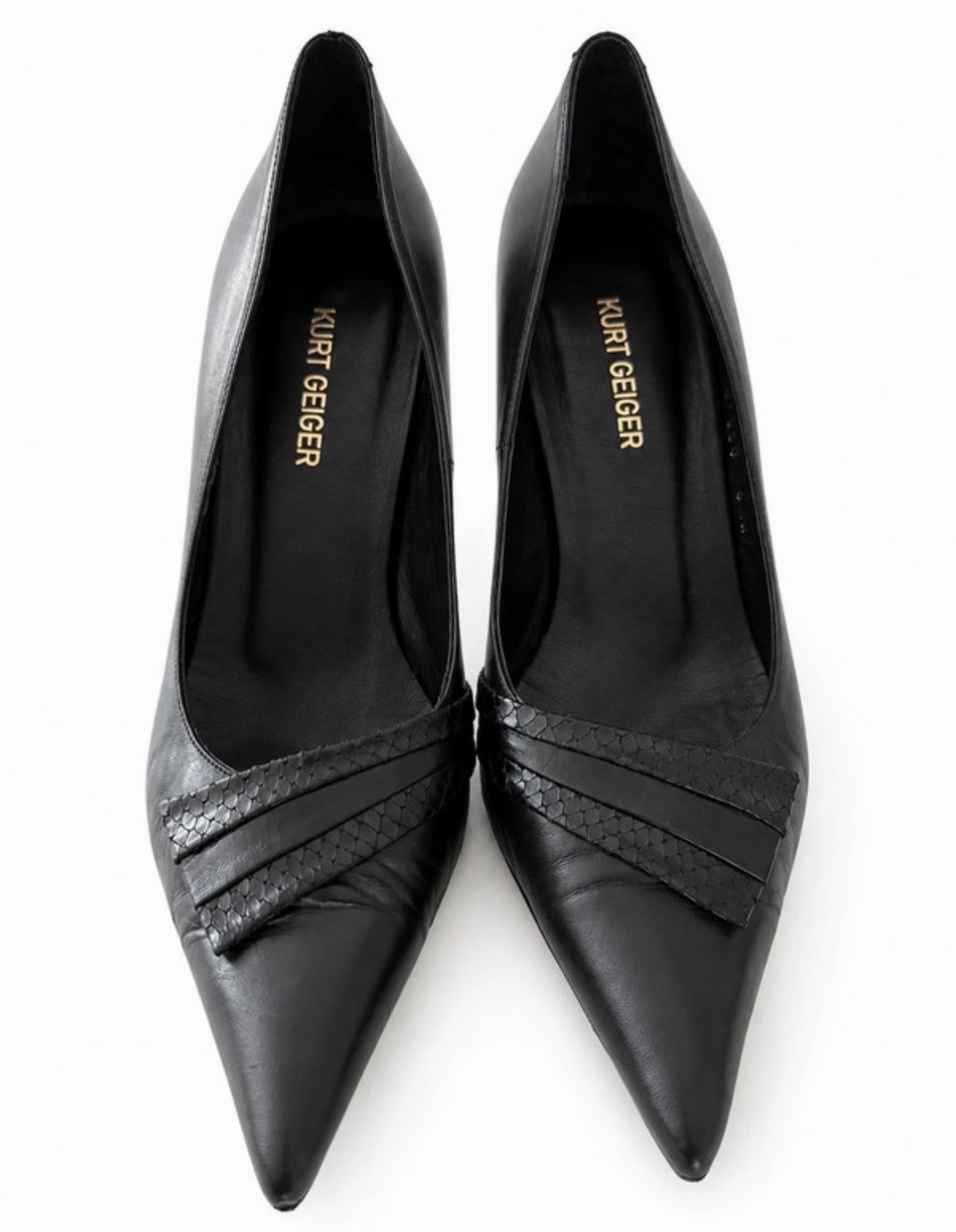 Vintage Kurt Geiger Leather Pointed Toe Heels Size 4.5 Made in Spain