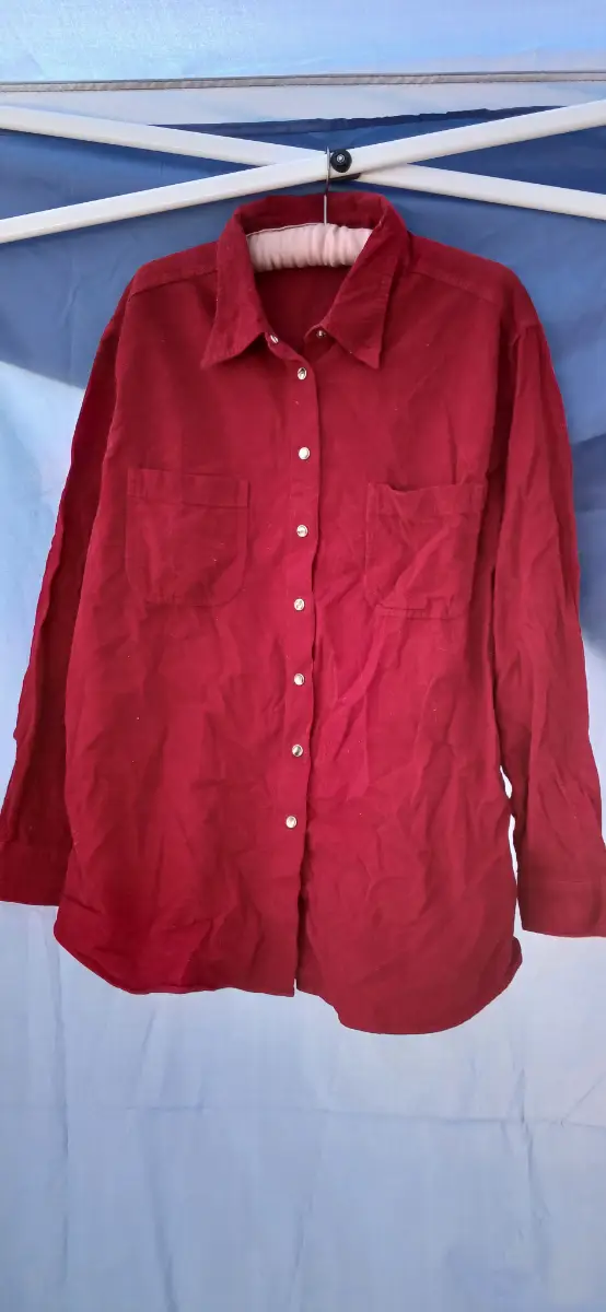 Womens red cord shirt size 16 marks and Spencer
