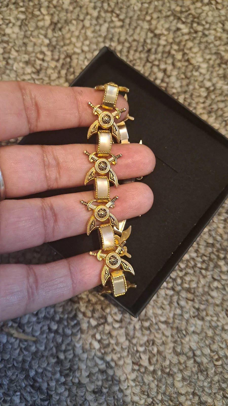 Damascene Toledo mother of pearl bracelet