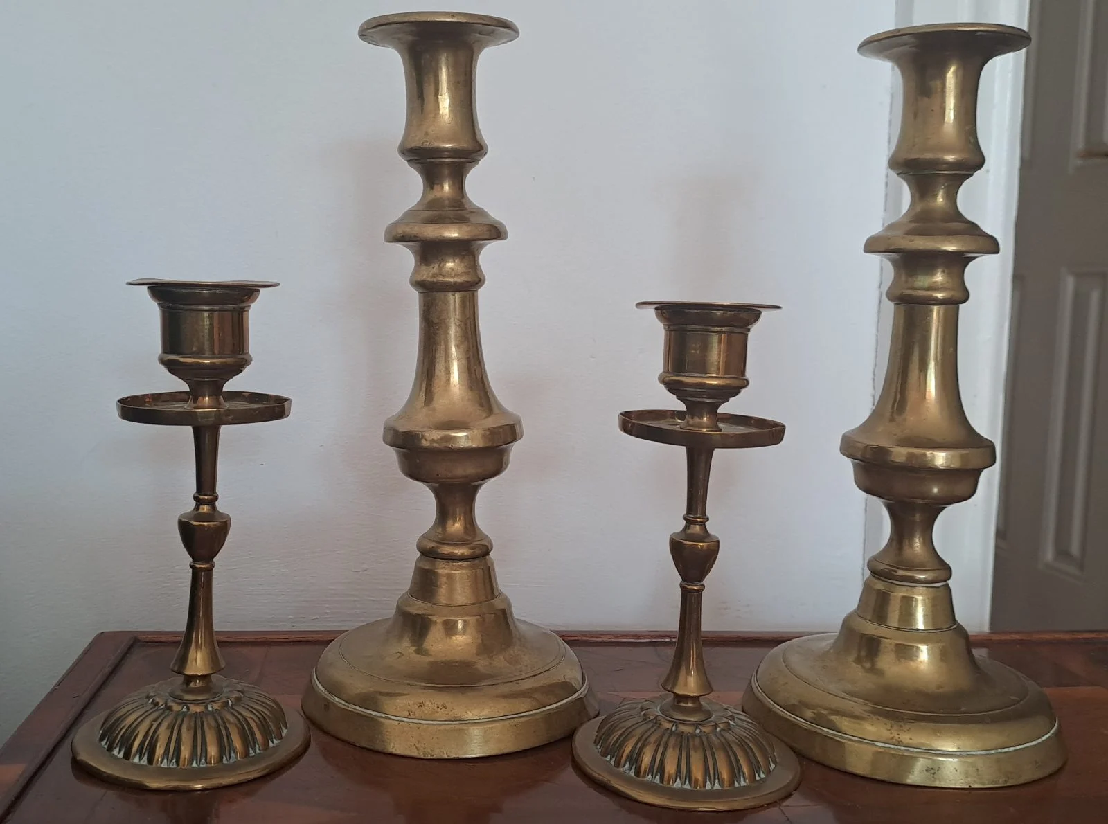 Vintage 4 brass candle holders