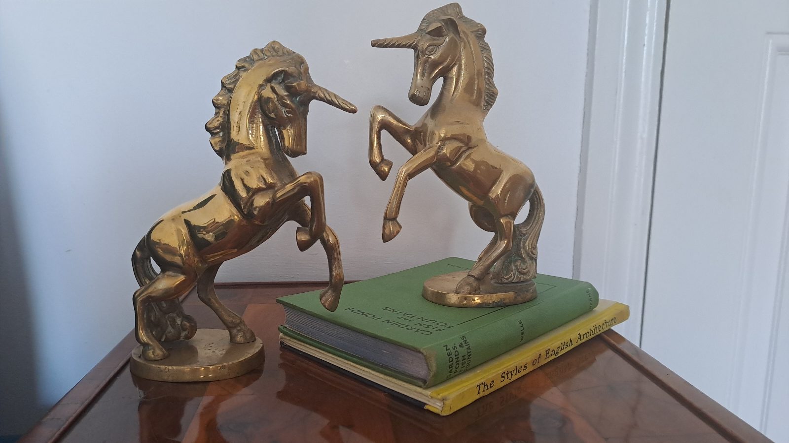 Brass unicorn pair