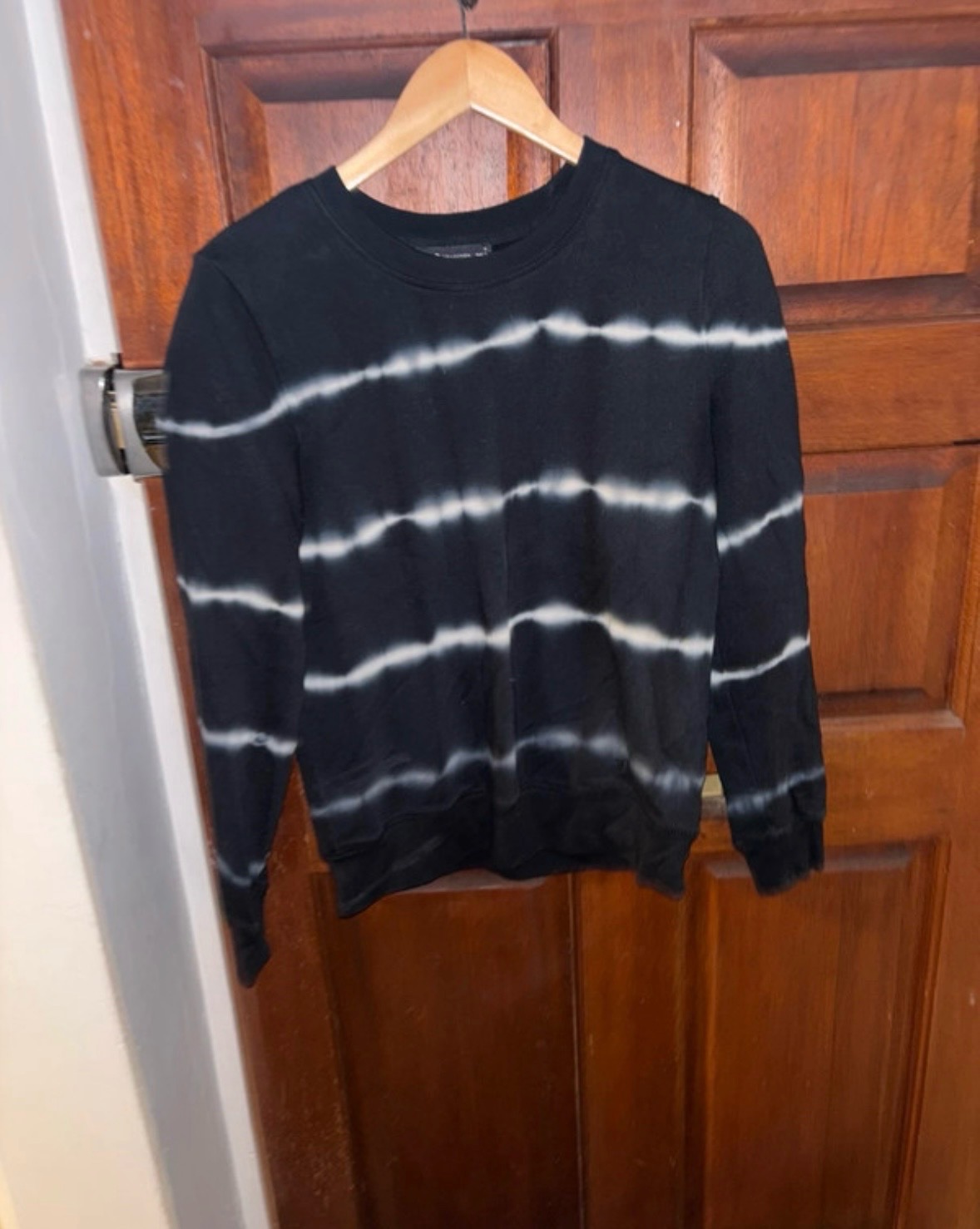 Black & White Tie-Dye Crew Neck Jumper