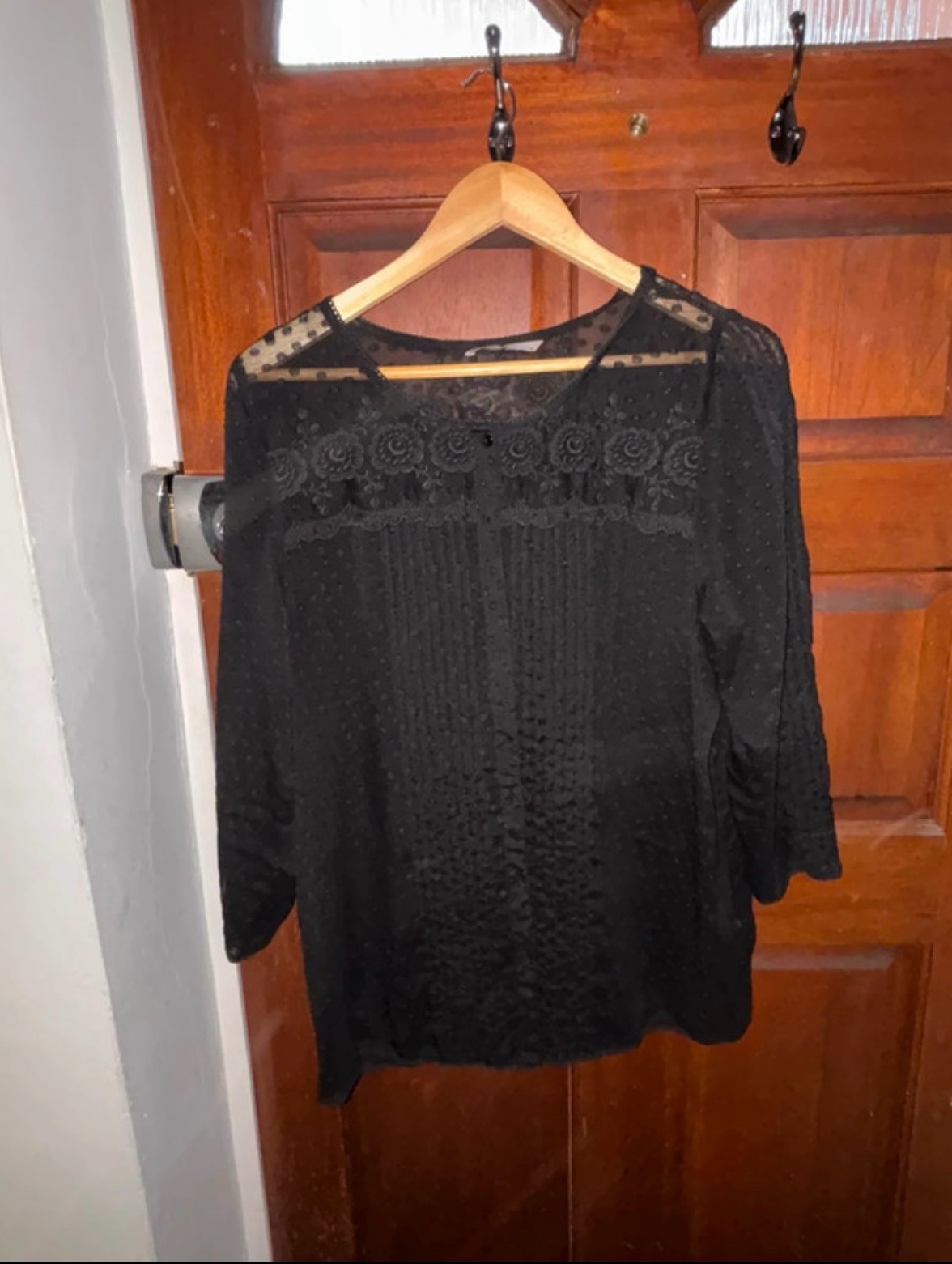Black Sheer Floral Blouse