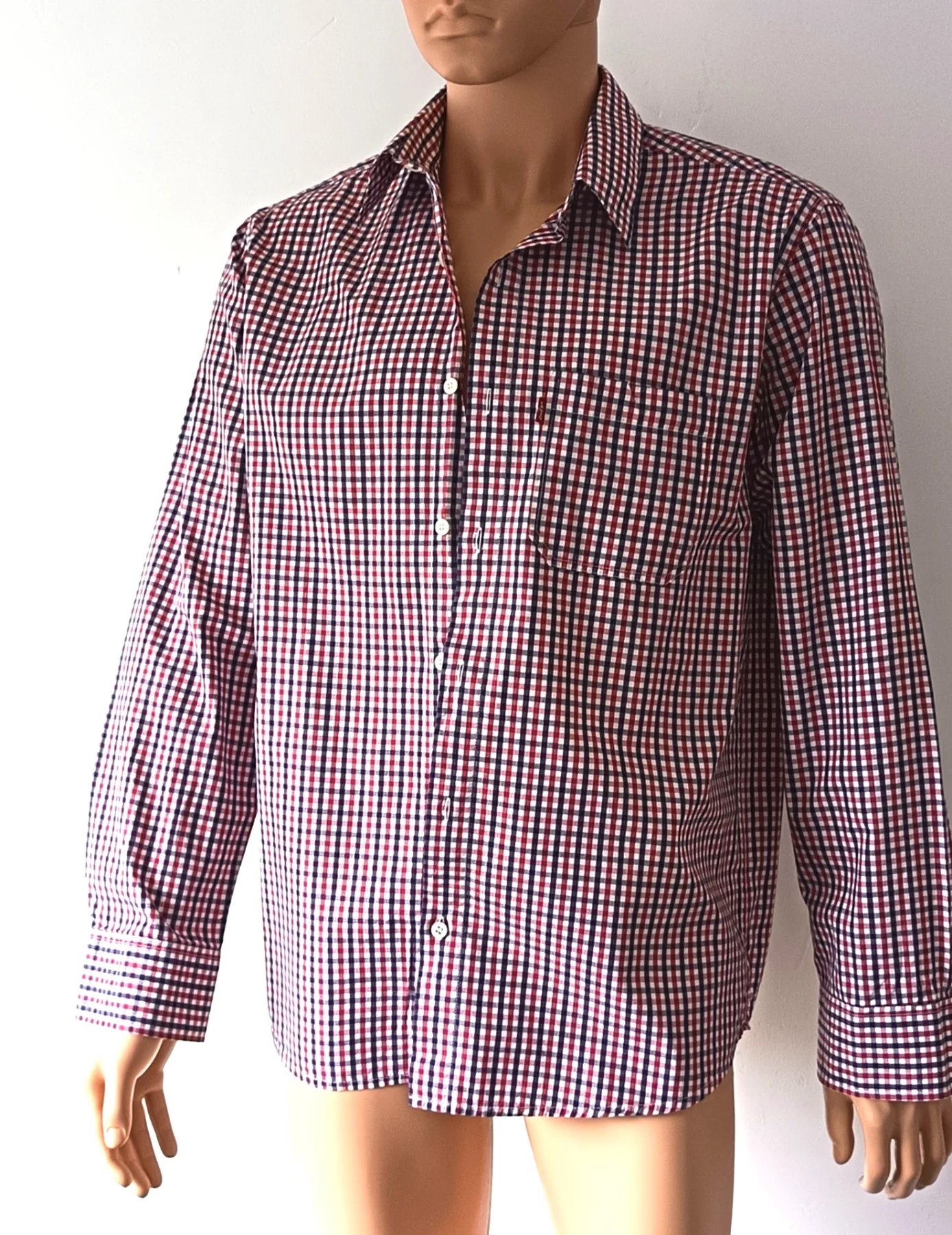 Levi's Checked men's Shirt Size L Red Tab Long Sleeve 100% Cotton Ex Con Logo