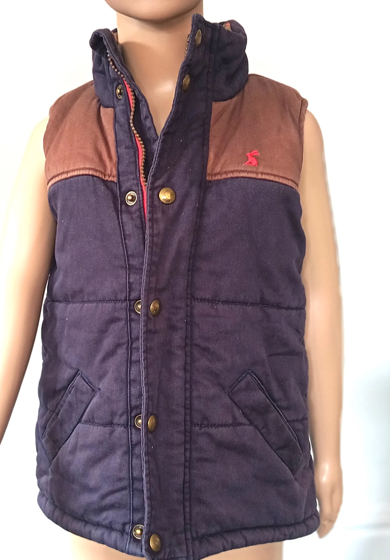 Joules padded Gilet, Aged 4 Yrs Navy Logo Satisfactory condition