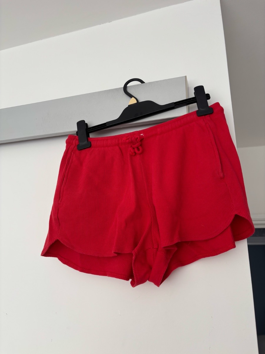 Ladies red cotton shorts
