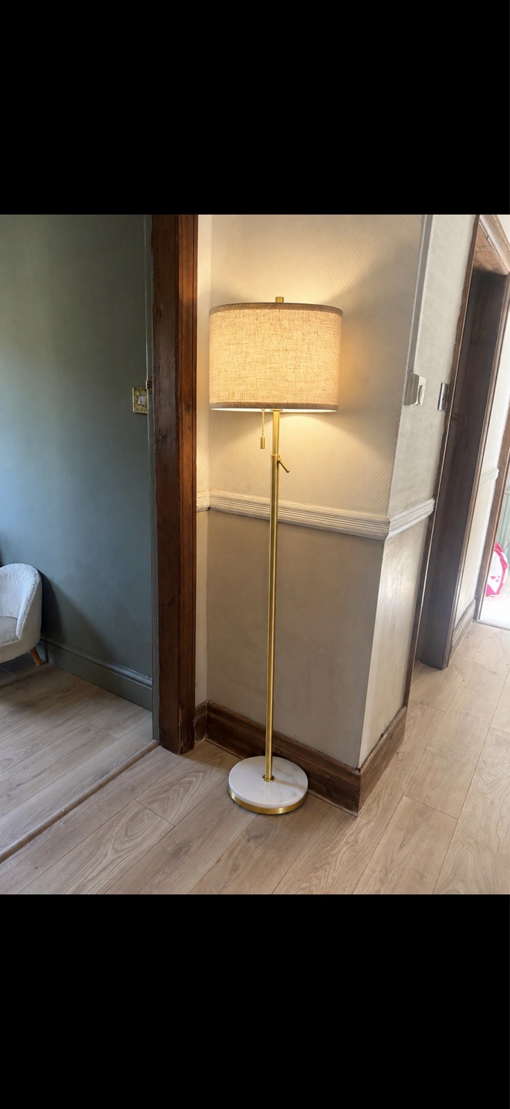 GyroVu Floor Lamps for Living Room Gold Marble Floor Lamp Adjustable Height