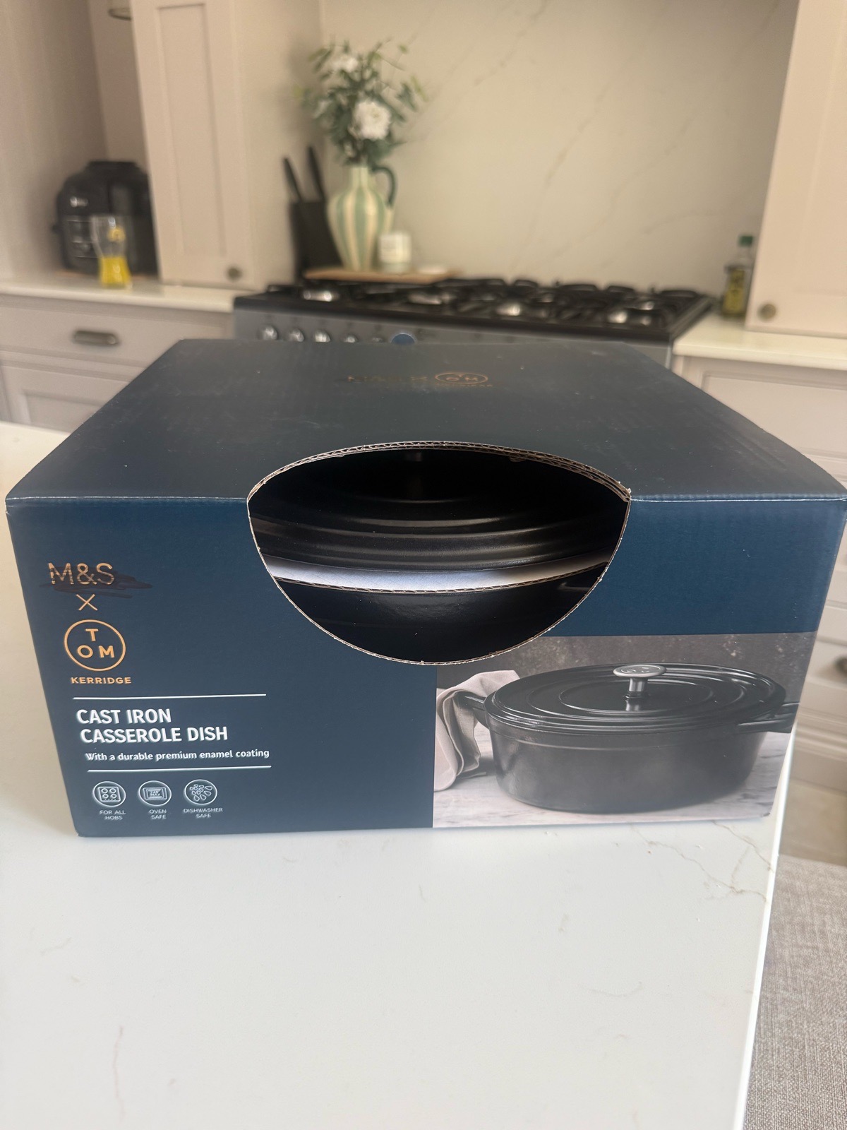 M&S x Tom Kerridge Cast Iron Casserole Dish 4.8L 27cm Black